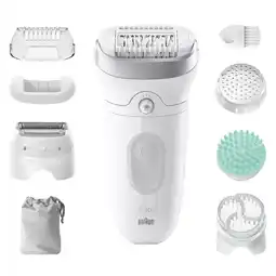 Krëfel Braun Silk·épil 7 SkinSpa Epilator, Eenvoudige Ontharing, Langdurig Gladde Huid, 7-081, Wit/Zilver aanbieding