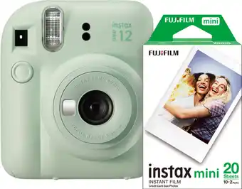 Coolblue Fujifilm Instax Mini 12 Mint Green + Papier Photo (20 pièces) aanbieding