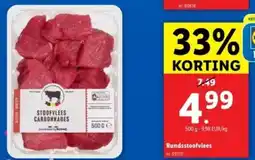 Lidl Rundsstoofvlees aanbieding