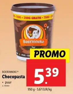 Lidl Boerinneke  Chocopasta aanbieding