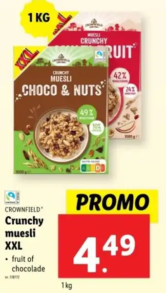 Lidl Crownfield Crunchy Muesli XXL aanbieding