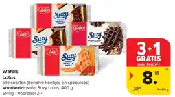 Carrefour Wafels Lotus aanbieding