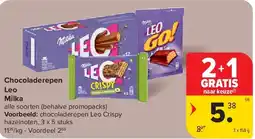 Carrefour Chocoladerepen Leo Milka aanbieding