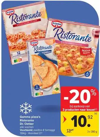 Carrefour Gamma pizza’s Ristorante Dr. Oetker aanbieding