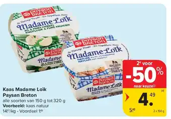 Carrefour Kaas Madame Loïk (a) Paysan Breton aanbieding