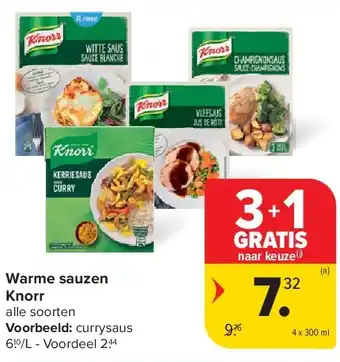 Carrefour Warme sauzen Knorr aanbieding