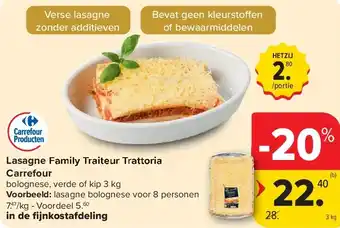 Carrefour Lasagne Family Traiteur Trattoria Carrefour aanbieding