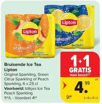 Carrefour Bruisende Ice Tea Lipton aanbieding