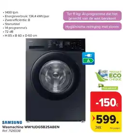 Carrefour SAMSUNG Wasmachine WW1UDG5B25ABEN aanbieding