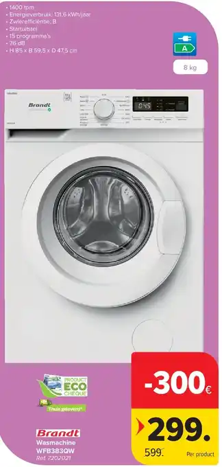 Carrefour Wasmachine WFB383QW aanbieding