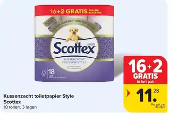 Carrefour Kussenzacht toiletpapier Style Scottex aanbieding