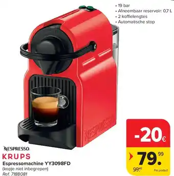 Carrefour Espressomachine YY3098FD aanbieding