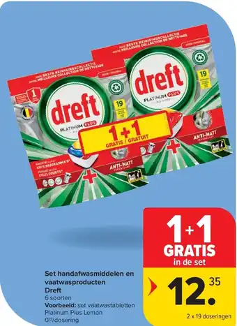 Carrefour Set handafwasmiddelen en vaatwasproducten Dreft aanbieding