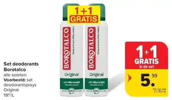 Carrefour Set deodorants Borotalco aanbieding