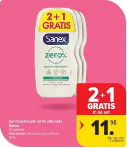 Carrefour Set douchegels en deodorants Sanex aanbieding