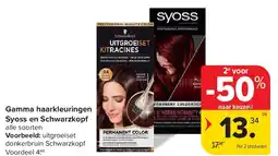 Carrefour Gamma haarkleuringen Syoss en Schwarzkopf aanbieding