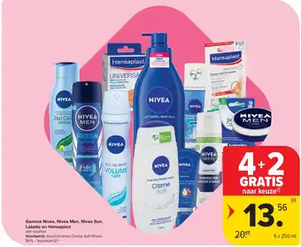 Carrefour Gamma Nivea, Nivea Men, Nivea Sun, Labello en Hansaplast aanbieding