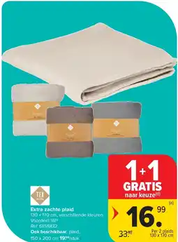 Carrefour Extra zachte plaid aanbieding