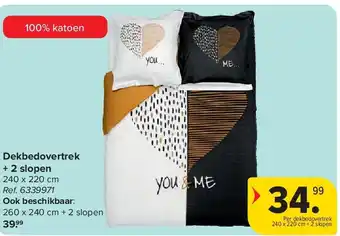 Carrefour Dekbedovertrek + 2 slopen aanbieding