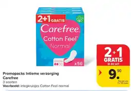 Carrefour Promopacks Intieme verzorging Carefree aanbieding