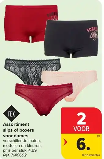 Carrefour Assortiment slips of boxers voor dames aanbieding