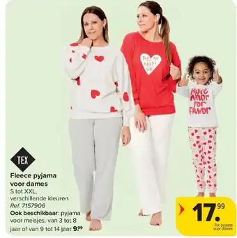 Carrefour Fleece pyjama voor dames aanbieding