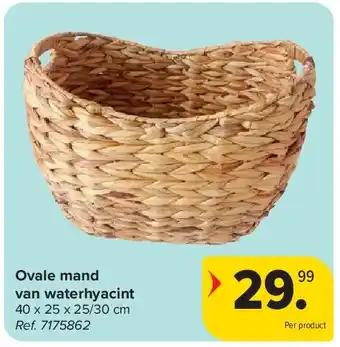 Carrefour Ovale mand van waterhyacint aanbieding