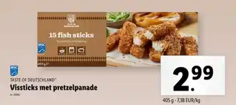 Lidl Taste of Deutschland Vissticks met pretzelpanade aanbieding