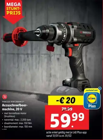 Lidl Parkside Performance Accuschroefboormachine aanbieding