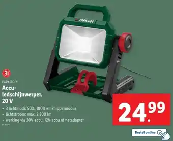 Lidl Parkside Accu ledschijnwerper aanbieding