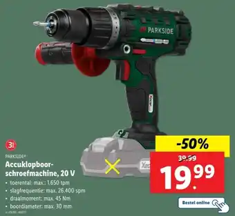 Lidl Parkside Accuklopboor- schroefmachine aanbieding