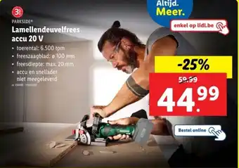 Lidl Parkside Lamellendeuvelfrees accu aanbieding