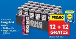 Lidl Kong Strong Energydrink Cassis aanbieding