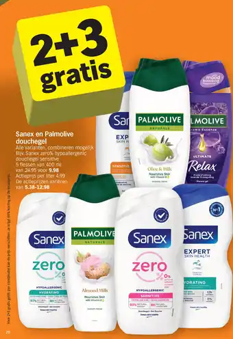 Albert Heijn Sanex en Palmolive douchegel aanbieding