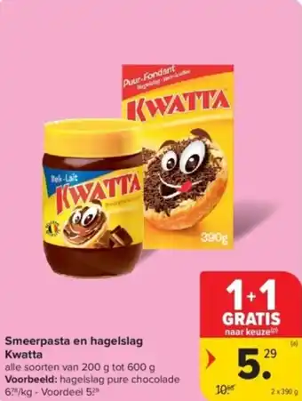 Carrefour Smeerpasta en hagelslag Kwatta aanbieding