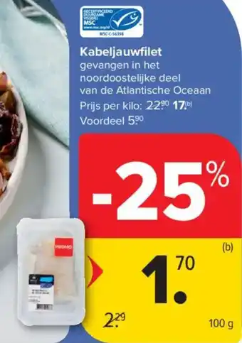 Carrefour Market Kabeljauwfilet aanbieding