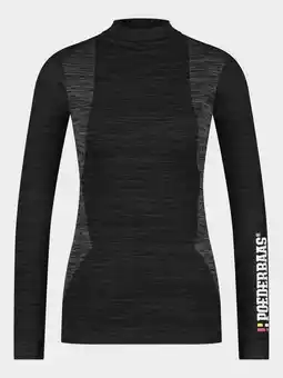 Decathlon Poederbaas Thermoshirt Dames Technical Longsleeve Zwart aanbieding