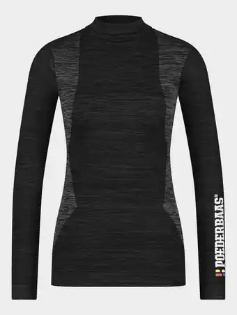 Decathlon Poederbaas Thermoshirt Dames Technical Longsleeve Zwart aanbieding