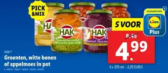 Lidl Groenten, witte bonen of appelmoes in pot aanbieding