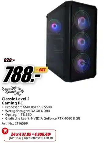 MediaMarkt Classic Level 2 Gaming PC aanbieding