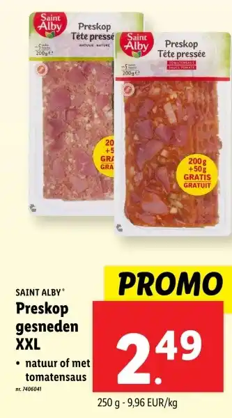 Lidl Preskop gesneden XXL aanbieding