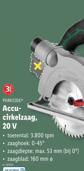 Lidl Accu- cirkelzaag, 20 V aanbieding