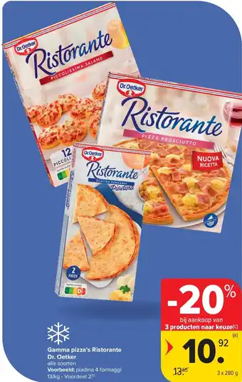 Carrefour Gamma pizza’s Ristorante Dr. Oetker aanbieding