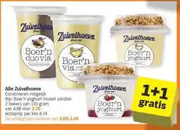 Albert Heijn Boer’n yoghurt muesli aardbei 2 bekers van 170 gram aanbieding