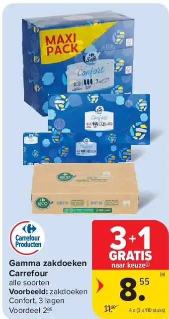 Carrefour Gamma zakdoeken Carrefour aanbieding