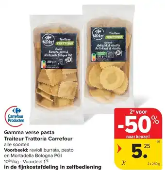 Carrefour Gamma verse pasta Traiteur Trattoria Carrefour aanbieding