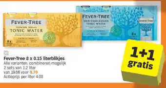 Albert Heijn Fever-Tree 8 x 0.15 literblikjes aanbieding