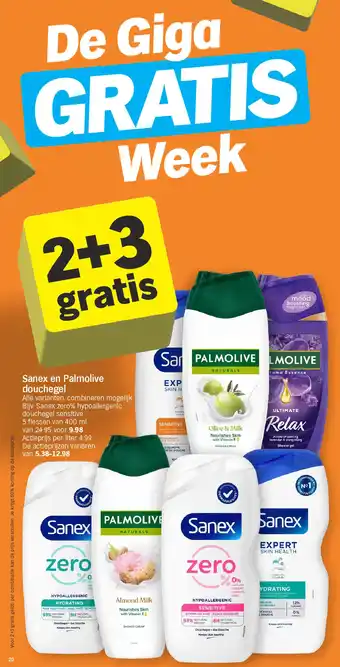 Albert Heijn Sanex en Palmolive douchegel aanbieding