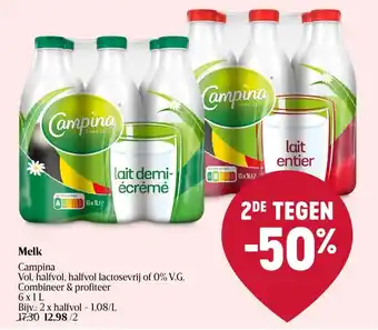 Delhaize Campina Melk aanbieding