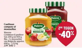 Delhaize Materne Confituur, compote of mousseline aanbieding